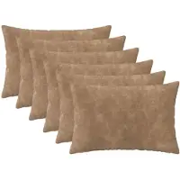 vidaXL Kussen met kussen HEERLEN 6 st Taupe Microfiber Fleece