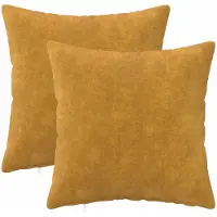 vidaXL - Kussen - met - kussen - HEERLEN - 2 - st - Geel - Microfiber - Fleece