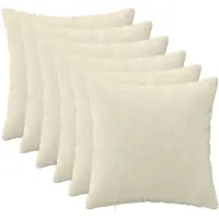 vidaXL Kussen met kussen HEERLEN 6 st Crèmekleurig Microfiber Fleece