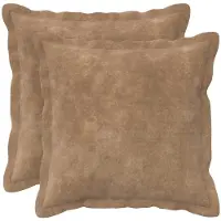 vidaXL Kussensloop 2 st HOUTEN Taupe 30 x 30 cm Microfiber Fleece