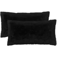 vidaXL Kussen 2 st HEERLEN Zwart 40 x 70 cm PV Fleece