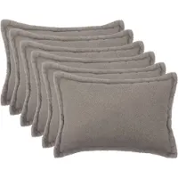 vidaXL Kussensloop 6 st HOUTEN Lichtgrijs 40 x 60 cm Bouclé