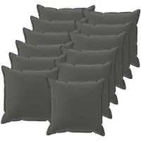 vidaXL Kussensloop 12 st HOUTEN Antraciet 50 x 50 cm Polyester