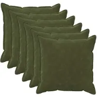 vidaXL - Kussensloop - 6 - pcs - HOUTEN - Groen - 80 - x - 80 - cm - Microfiber - Fleece