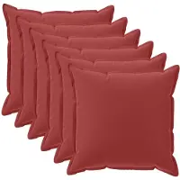 vidaXL - Kussen - met - kussen - HOUTEN - 6 - st - Wijnrood - Polyester
