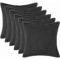 vidaXL Kussensloop 6 st HOUTEN Donkergrijs 65 x 65 cm Bouclé