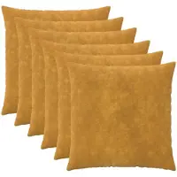 vidaXL Kussensloop 6 st HEERLEN Geel 60 x 60 cm Microfiber Fleece