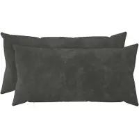 vidaXL Kussen met kussen HEERLEN 2 st Antraciet Microfiber Fleece