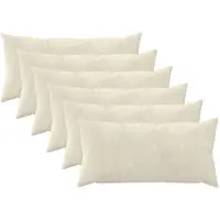 vidaXL Kussen met kussen HEERLEN 6 st Crèmekleurig Microfiber Fleece