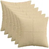 vidaXL - Kussensloop - 6 - st - ALMELO - Grijs - Groen - 35 - x - 35 - cm - corduroy