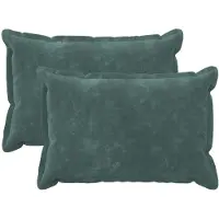 vidaXL - Kussensloop - 2 - pcs - HOUTEN - Zee - blauw - 50 - x - 80 - cm - Microfiber - Fleece