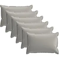 vidaXL Kussen met kussen HOUTEN 6 st Grijs Polyester