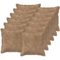 vidaXL - Kussensloop - 12 - pcs - HOUTEN - Taupe - 40 - x - 40 - cm - Microfiber - Fleece