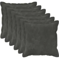 vidaXL - Kussen - met - kussen - HOUTEN - 6 - st - Antraciet - Microfiber - Fleece