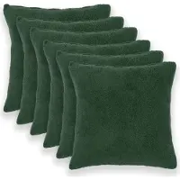 vidaXL Kussensloop 6 st HEERLEN Donkergroen 65 x 65 cm Bouclé