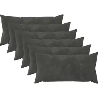 vidaXL Kussen met kussen HEERLEN 6 st Antraciet Microfiber Fleece