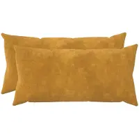vidaXL Kussen met kussen HEERLEN 2 st Geel Microfiber Fleece