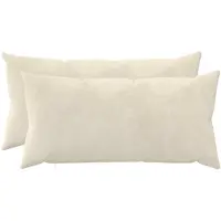 vidaXL Kussen met kussen HEERLEN 2 st Crèmekleurig Microfiber Fleece