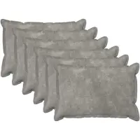 vidaXL Kussensloop 6 st HOUTEN Lichtgrijs 40 x 60 cm Microfiber Fleece