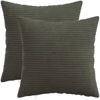 vidaXL Kussensloop 2 st HEERLEN Antracietkleurig 45 x 45 cm corduroy