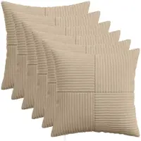 vidaXL Kussensloop 6 st ALMELO Taupe 35 x 35 cm corduroy