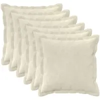 vidaXL - Kussen - met - kussen - HOUTEN - 6 - st - Crèmekleurig - Microfiber - Fleece