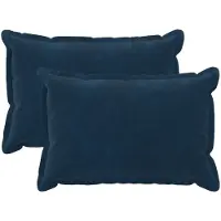 vidaXL Kussen met kussen HOUTEN 2 st Blauw Microfiber Fleece