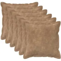 vidaXL - Kussen - met - kussen - HOUTEN - 6 - st - Taupe - Microfiber - Fleece