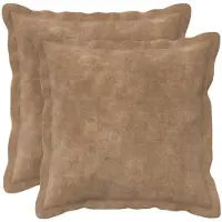 vidaXL - Kussen - met - kussen - HOUTEN - 2 - st - Taupe - Microfiber - Fleece