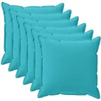vidaXL Kussen met kussen HOUTEN 6 st Turquoise Polyester