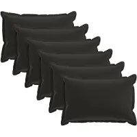 vidaXL - Kussen - met - kussen - HOUTEN - 6 - st - Zwart - Polyester