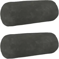 vidaXL - Kussen - met - kussen - HEERLEN - 2 - st - Antraciet - Microfiber - Fleece