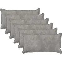 vidaXL - Kussen - met - kussen - HOUTEN - 6 - st - Lichtgrijs - Microfiber - Fleece