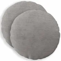 vidaXL Kussensloop 2 st HEERLEN Lichtgrijs Ø 60 cm corduroy