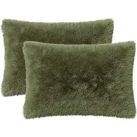 vidaXL Kussensloop 2 st HEERLEN Groen 50 x 75 cm PV Fleece