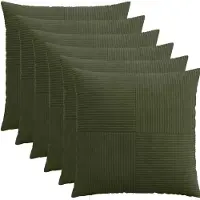 vidaXL Kussensloop 6 st ALMELO Groen 60 x 60 cm corduroy