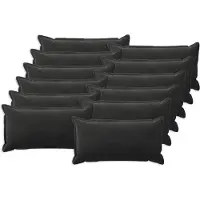 vidaXL Kussensloop 12 st HOUTEN Zwart 40 x 80 cm Fluweel