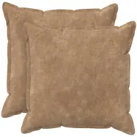 vidaXL Kussensloop 2 st HOUTEN Taupe 65 x 65 cm Microfiber Fleece