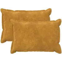 vidaXL Kussen met kussen HOUTEN 2 st Geel Microfiber Fleece