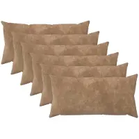 vidaXL - Kussen - met - kussen - HEERLEN - 6 - st - Taupe - Microfiber - Fleece