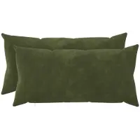 vidaXL Kussen met kussen HEERLEN 2 st Groen Microfiber Fleece