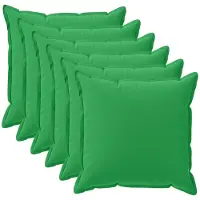 vidaXL Kussensloop 6 st HOUTEN Groen 35 x 35 cm Polyester