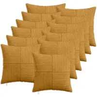 vidaXL Kussensloop 12 st ALMELO Geel 45 x 45 cm corduroy