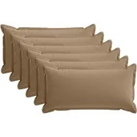 vidaXL Kussen met kussen HOUTEN 6 st Taupe Polyester