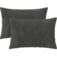 vidaXL Kussen met kussen HEERLEN 2 st Antraciet Microfiber Fleece
