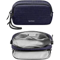 Tomtoc Organizer Tas voor Elektronica & Reisaccessoires - Blauw Geruit