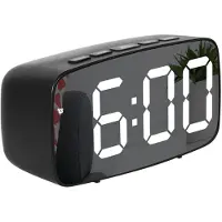 Snq Klok – Wekker – Digitaal Wekkerklokje met Spiegelfunctie – LED Display – Geluidsgestuurd – 12/24 Uurs Weergave – Temperatuurdisplay – Voor Slaapkamer en Bureau