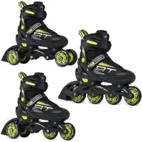 Raven Verstelbare 3-in-1 Skates Profession Zwart/Lime 35-39