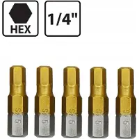 Rexxer Schroefbit Set HEX 5 1/4" 25mm - 5 Stuks