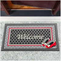 ANRO Welcome Vintage Deurmat Grijs 40x68 cm - Antislip - 3D-effect